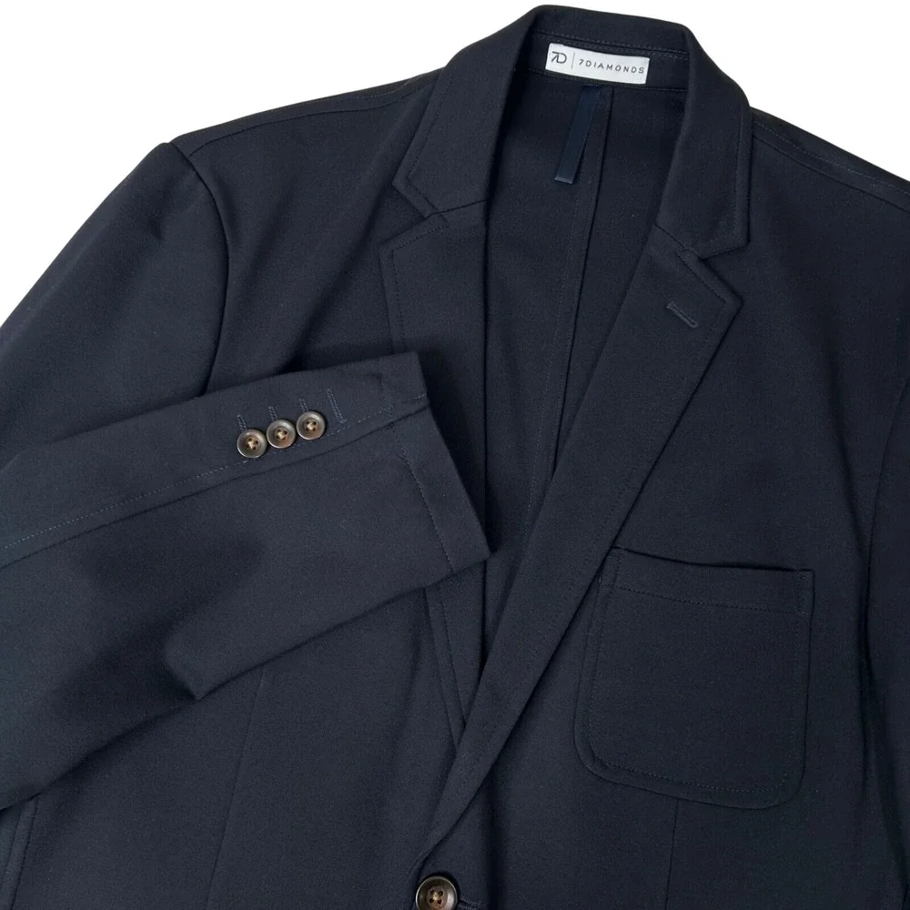 7Diamonds Men's‎ L Connor Fit Stretch Blazer Suit Jacket Navy Large
